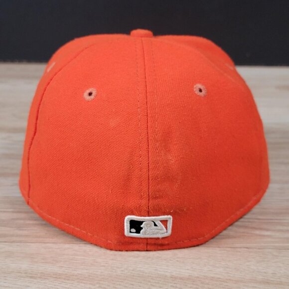 Vintage Miami Marlins New Era 59FIFTY Hat Cap Fitted Mens 7 Orange MLB Baseball - Picture 4 of 11
